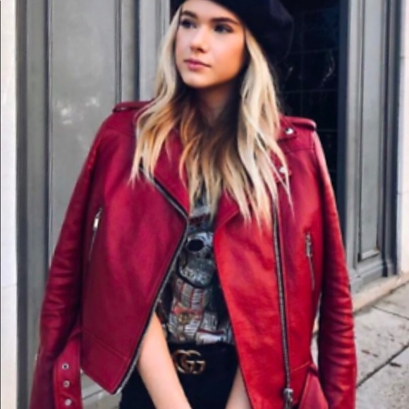 Zara Jackets & Blazers - Zara red leather jacket